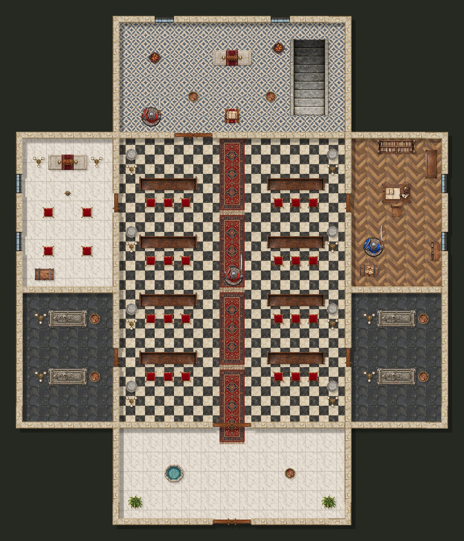 Temple of the Dawn — 24 by 28 square map